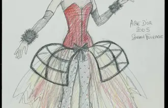 L'Âge d'Or : Maquette de costumes. Mme Cartouche